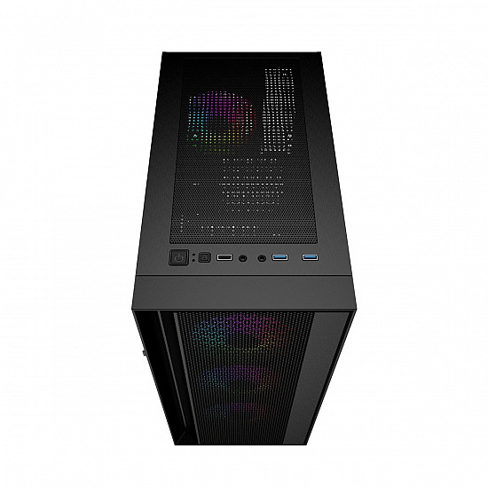 Gembird Fornax 4000 ARGB gaming ATX computer case, Midi Tower, backlight, Black