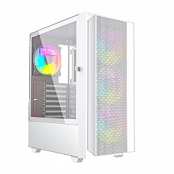 Gembird Fornax 4000W ARGB gaming ATX computer case, Midi Tower, backlight, White
