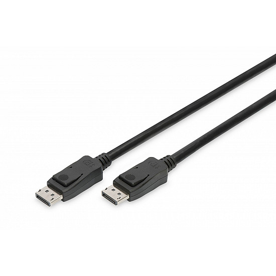 ASM AK-340106-020-S Kabel DisplayPort z zatrzaskami 8K 30Hz UHD Typ DP/DP M/M czarny 2m