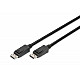 ASM AK-340106-020-S Kabel DisplayPort z zatrzaskami 8K 30Hz UHD Typ DP/DP M/M czarny 2m