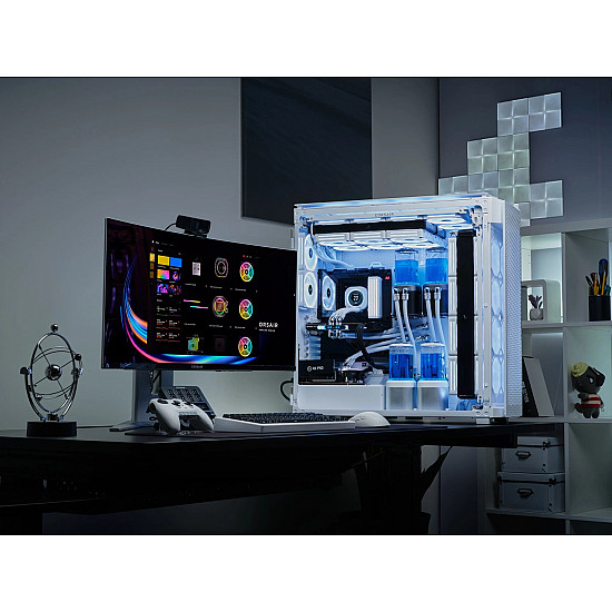9000D RGB AIRFLOW, Full Tower, PC, white, ATX, stainless steel, tempered glass, 18 cm
