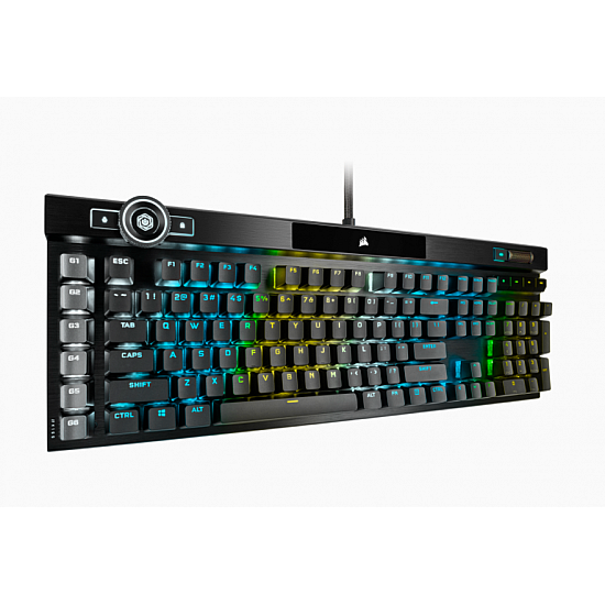 CORSAIR K100 RGB Optical Mechanical Gaming Keyboard Backlit RGB LED CORSAIR OPX RAPIDFIRE Black PBT Keycaps