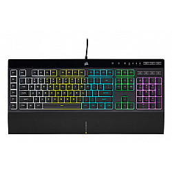 Corsair Rubber Dome Gaming Keyboard K55 RGB PRO Gaming keyboard Wired RGB LED light US Black