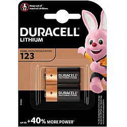 1x2 Duracell Lithium CR123A Photo Battery 3V 1400mAh CR17345