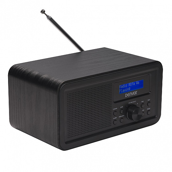 DAB+/FM radio Denver DAB-30 with wooden case black