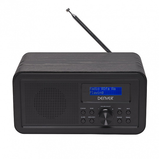 DAB+/FM radio Denver DAB-30 with wooden case black
