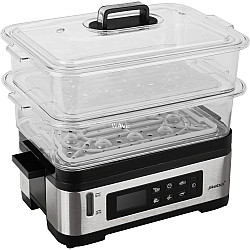 Dampfgarer DG 2 edelstahl/schwarz, 1.200 Watt, 3 bis 6 Liter