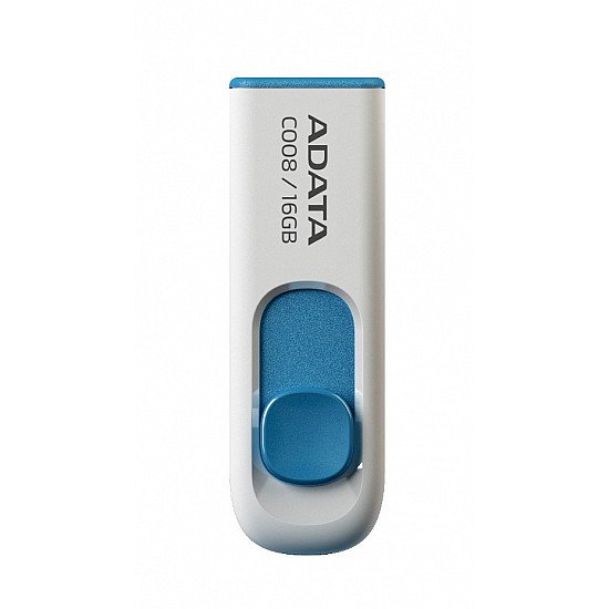 ADATA 16GB USB Stick C008 Slider USB 2.0 white blue