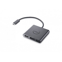 Dell Adapter USB-C to HDMI/DP with Power Pass-Through Black USB-C Male HDMI Female; USB Female; USB-C (power only) Female 0.18 m