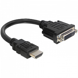 Adapter HDMI (Stecker) > DVI 24+5 (Buchse) schwarz, 20 cm
