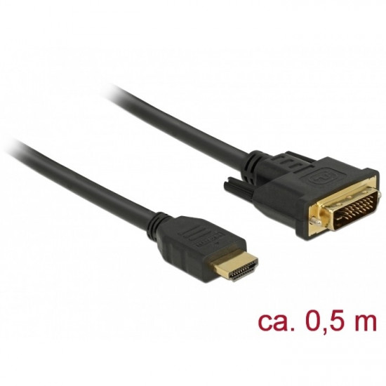 DELOCK HDMI zu DVI 24+1 Kabel bidirektional 0.5 m DELOCK HDMI zu DVI 24+1 Kabel bidirektional 0.5 m