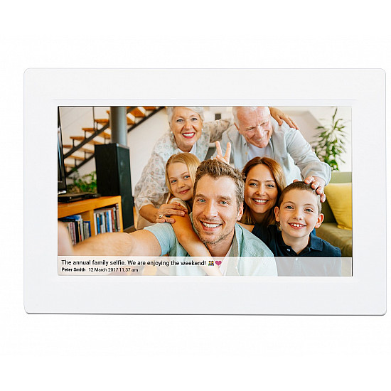 Denver PFF-1015W digital photo frame White 25.6 cm (10.1) Touchscreen Wi-Fi