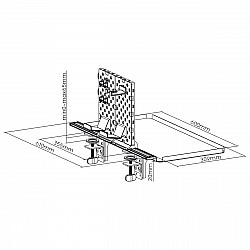 Desk extension shelf/extension with hanger NanoRS, 20kg, RS174