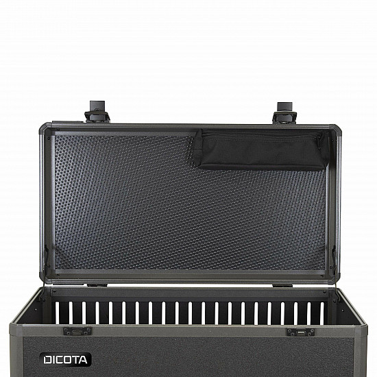 Trolley (charging only) for 14 notebooks lockable Aluminium Silver Screen size up to 40.6 cm (up to