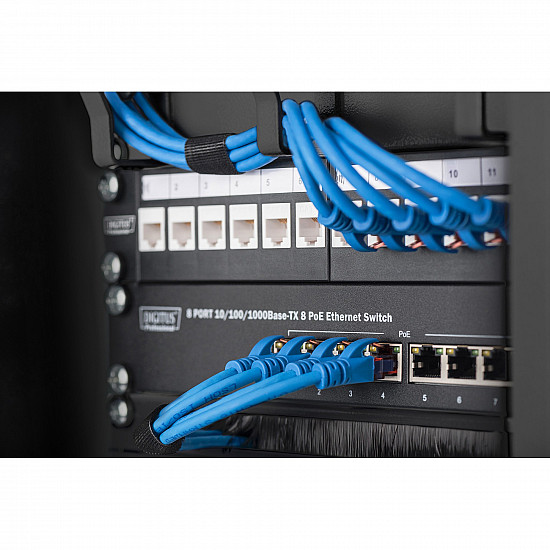 10IN CABLE MANAGEMENT PANEL 0.5UCABLEBRUSH 22X254X12MM BLACK