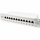 10 Patchpanel DN-91612S-EA-G, 12-Port, Cat.6a grau, 1HE, Rack Mount, geschirmt