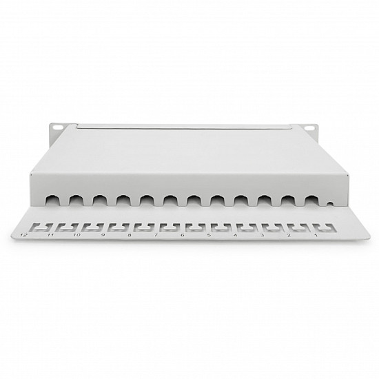 10 Patchpanel DN-91612S-EA-G, 12-Port, Cat.6a grau, 1HE, Rack Mount, geschirmt