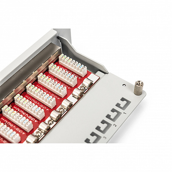 10 Patchpanel DN-91612S-EA-G, 12-Port, Cat.6a grau, 1HE, Rack Mount, geschirmt
