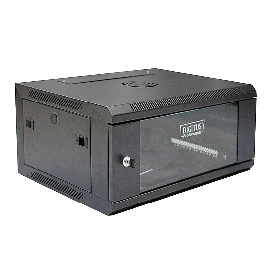 DIGITUS DN-W19 04U/450/B Wallmount cabinet 4U 600x450mm black RAL 9004