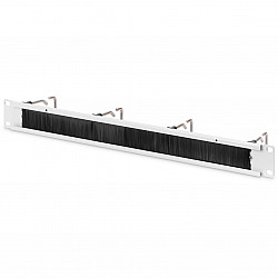 1U CABL MANAGMPANEL W/BRUSH 4X STEEL RINGS 40X75MM GREY RAL7035