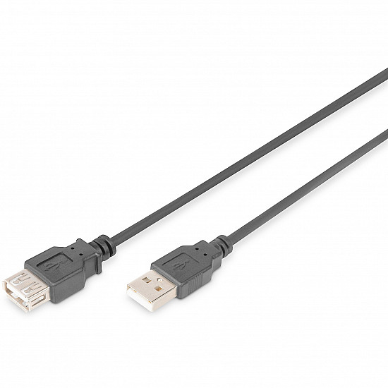 ASSMANN 150x USB2.0 extension cable 3m USB A/M to A/F bulk black