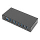 7-PORT USB3.0 HUB INDUSTRI LINE METAL 15-KV-ESD DIN ASSEM
