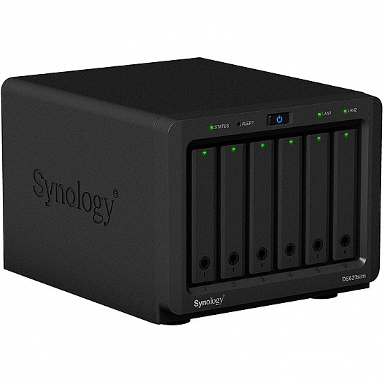 Synology DiskStation DS620SLIM NAS/storage server Desktop Intel® Celeron® J3355 2 GB DDR3L DiskStation Manager Black