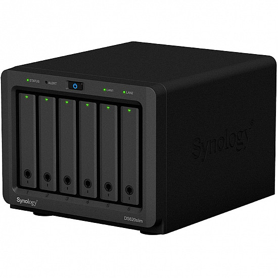 Synology DiskStation DS620SLIM NAS/storage server Desktop Intel® Celeron® J3355 2 GB DDR3L DiskStation Manager Black