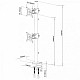 TECHLY 020690 Double twin desk LED/LCD monitor arm 13inch-27inch 2x10kg vertical adjustable - Towar z uszkodzonym opakowaniem (P)