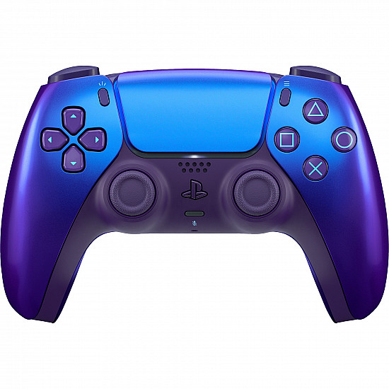 [AI generated title] Sony Ps5 Controller Dualsense V2 Chrome Indigo Haptisk Feedback Genopladelig