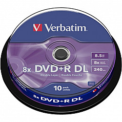 Verbatim DVD+R Rohlinge Double Layer 8.5GB Datenspeicher (10er Pack)