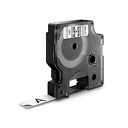 Dymo 16957 (S0718040) D1 Flexible Nylon Tape 12mm x 3.5m, Black on White