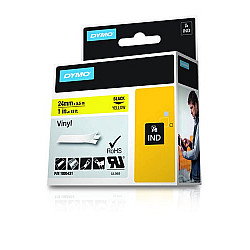 Rhino Vinylband 1805431, Schriftband 24 mm, schwarz auf gelb