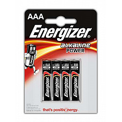 ENERGIZER BATTERY ALKALINE POWER AAA LR03 4 PIECES