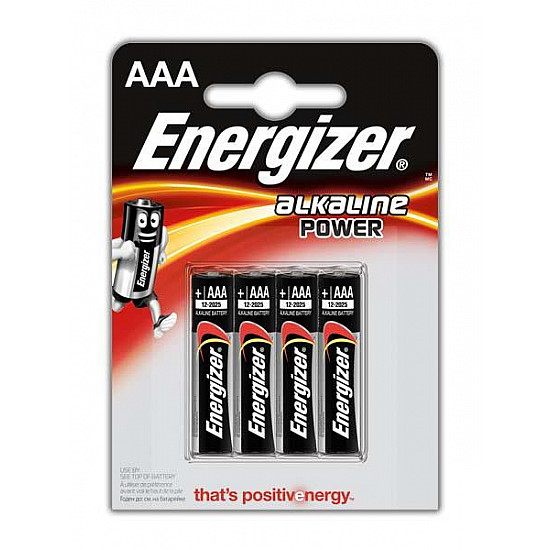 ENERGIZER BATTERY ALKALINE POWER AAA LR03 4 PIECES