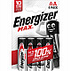ENERGIZER BATTERIES ALKALINE MAX AA LR6, 4 PIECES, ECO PACKAGING