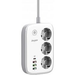 Energizer EPB2500W02EU power extension 2 m 3 AC outlet(s) Indoor White