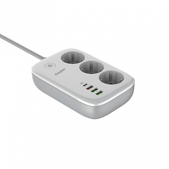 Energizer EPB2500W02EU power extension 2 m 3 AC outlet(s) Indoor White