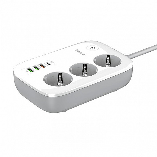 Energizer EPB2500W02EU power extension 2 m 3 AC outlet(s) Indoor White