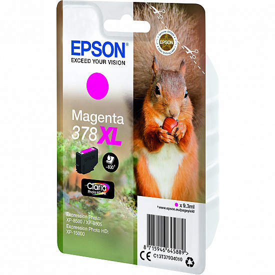 Squirrel Singlepack Magenta 378XL Claria Photo HD Ink, High XL Yield