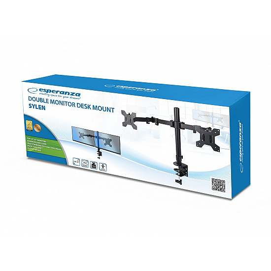 Esperanza ERW018 Desk mount for two monitors 10-27'' up to 8kg
