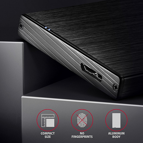 AXAGON A compact aluminum USB 3.2 Gen 1 - SATA 6G external box designed for 2.5