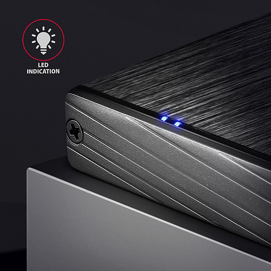 AXAGON A compact aluminum USB 3.2 Gen 1 - SATA 6G external box designed for 2.5