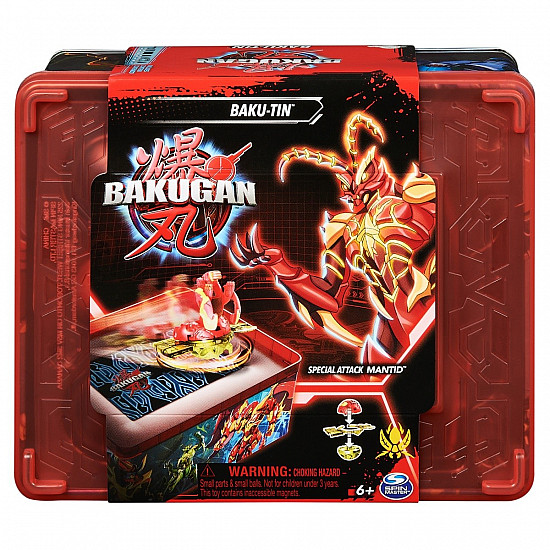 Bakugan Baku-tin with Special Attack Mantid, Customizable, Spinning Action Figure and Toy Storage, Kids Toys for Boys and Girls 6 and up