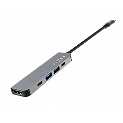 Fixed 5-port USB-C HUB Mini for laptops and tablets FIXHU-MN-GR Gray