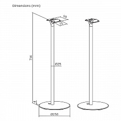 Floor stands for Sonos® ERA 300, Maclean, MC-995