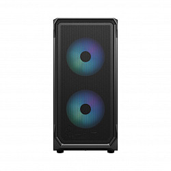 Fractal Design Focus 2 Side window RGB Black TG Clear Tint Midi Tower Power supply included No ATX