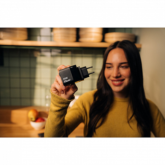 Verbatim Netzteil - GaN - 65 Watt - 3.25 A - PD 3.0, QC 3.0 (2 x USB-C, USB)