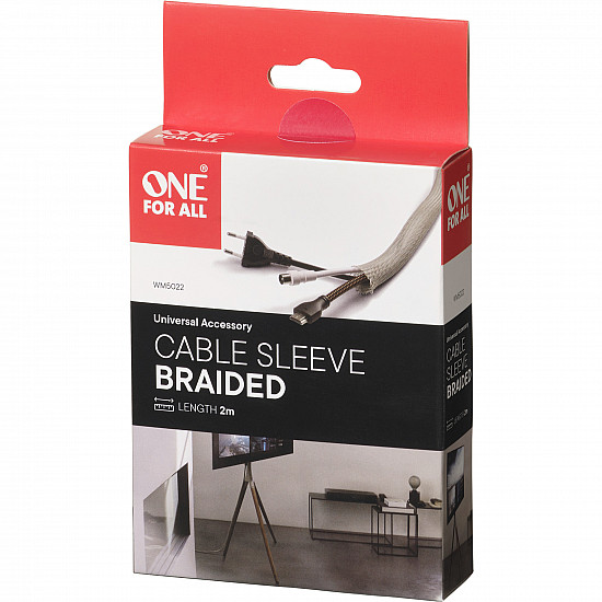 Geflochtene Kabelabdeckung 2 Meter, Kabelschlauch grau