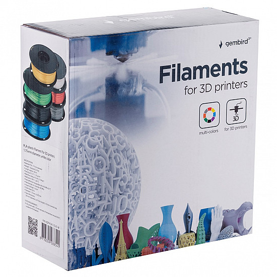 Gembird 3DP-PLA1.75-01-W 3D printing material Polylactic acid (PLA) White 1.4 kg